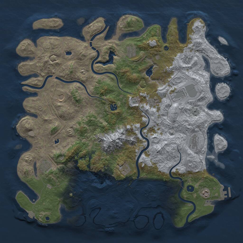 Rust Map: Procedural Map, Size: 5000, Seed: 2483616, 17 Monuments