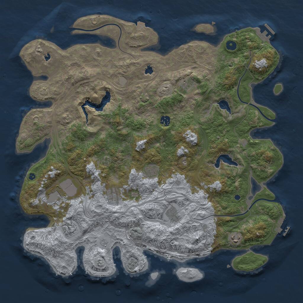 Rust Map: Procedural Map, Size: 4500, Seed: 5034938, 15 Monuments
