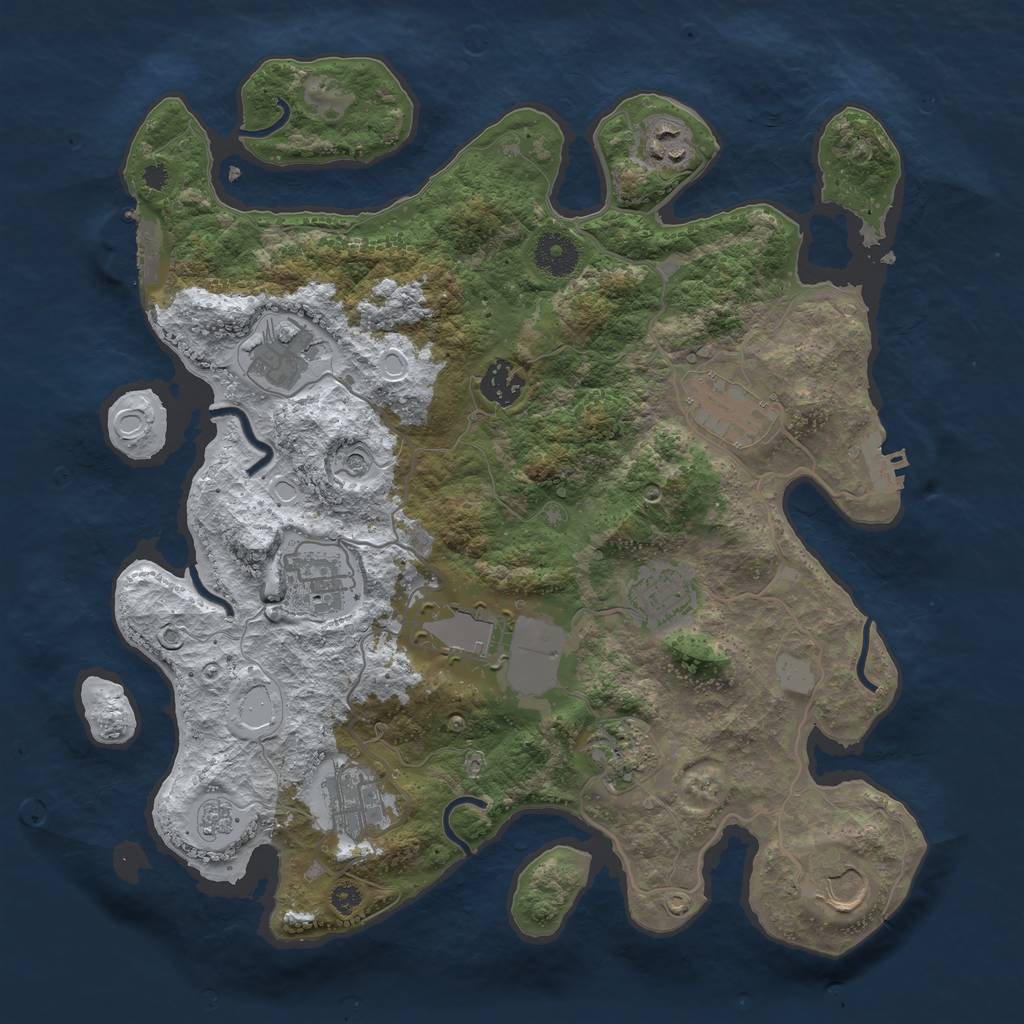 Rust Map: Procedural Map, Size: 3550, Seed: 257456, 19 Monuments