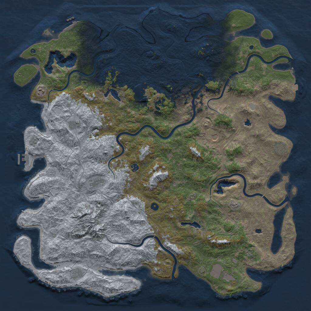 Rust Map: Procedural Map, Size: 6000, Seed: 5846333, 17 Monuments