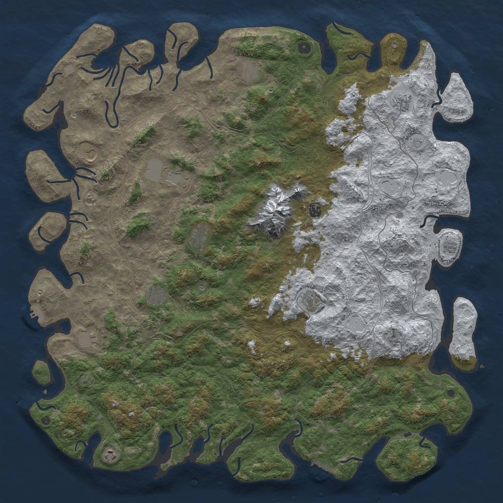 Rust Map: Procedural Map, Size: 6000, Seed: 737625999, 20 Monuments