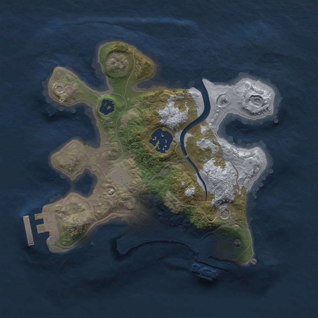 Rust Map: Procedural Map, Size: 2150, Seed: 123, 5 Monuments