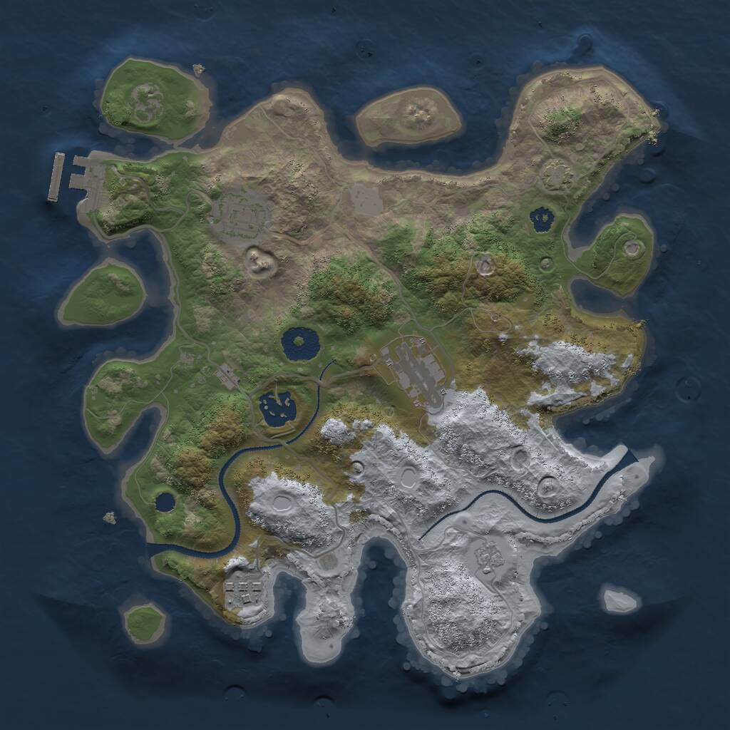 Rust Map: Procedural Map, Size: 3000, Seed: 215573291, 8 Monuments