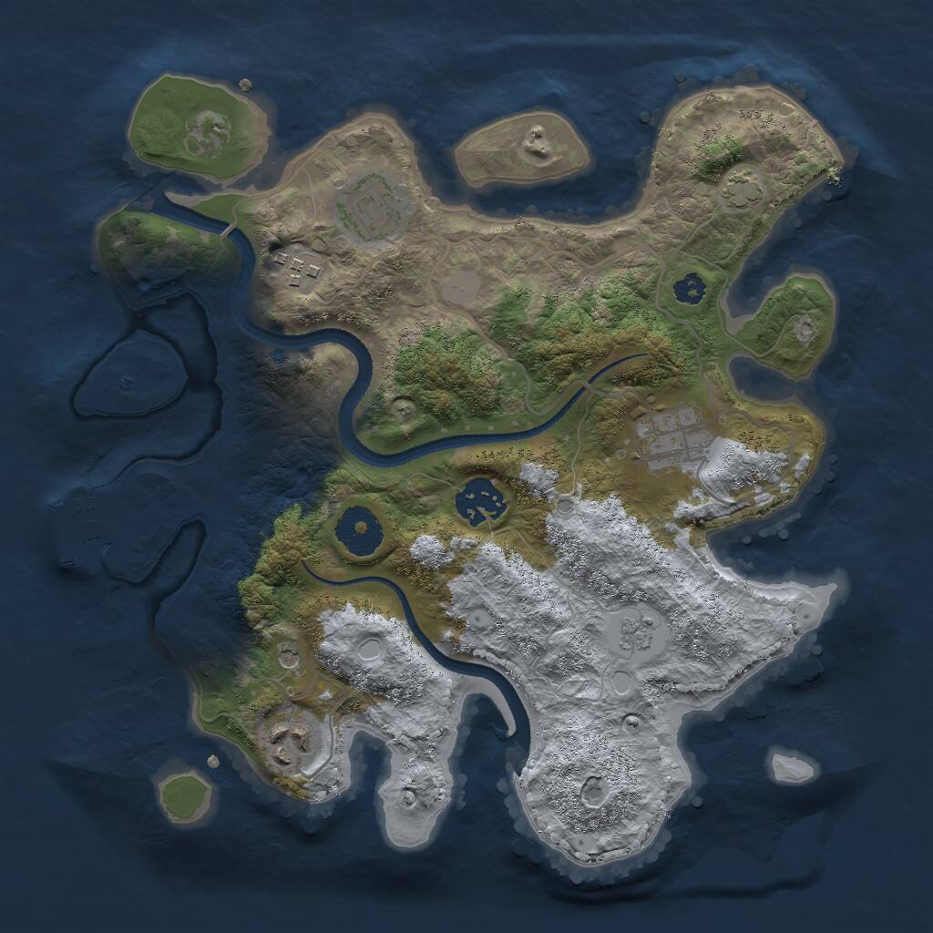 Rust Map: Procedural Map, Size: 3000, Seed: 215573291, 10 Monuments