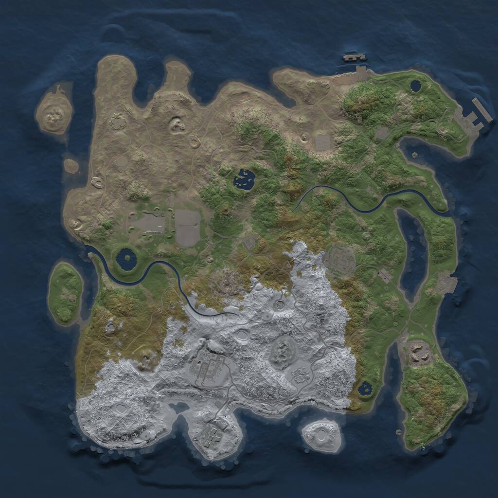 Rust Map: Procedural Map, Size: 3550, Seed: 298012, 12 Monuments