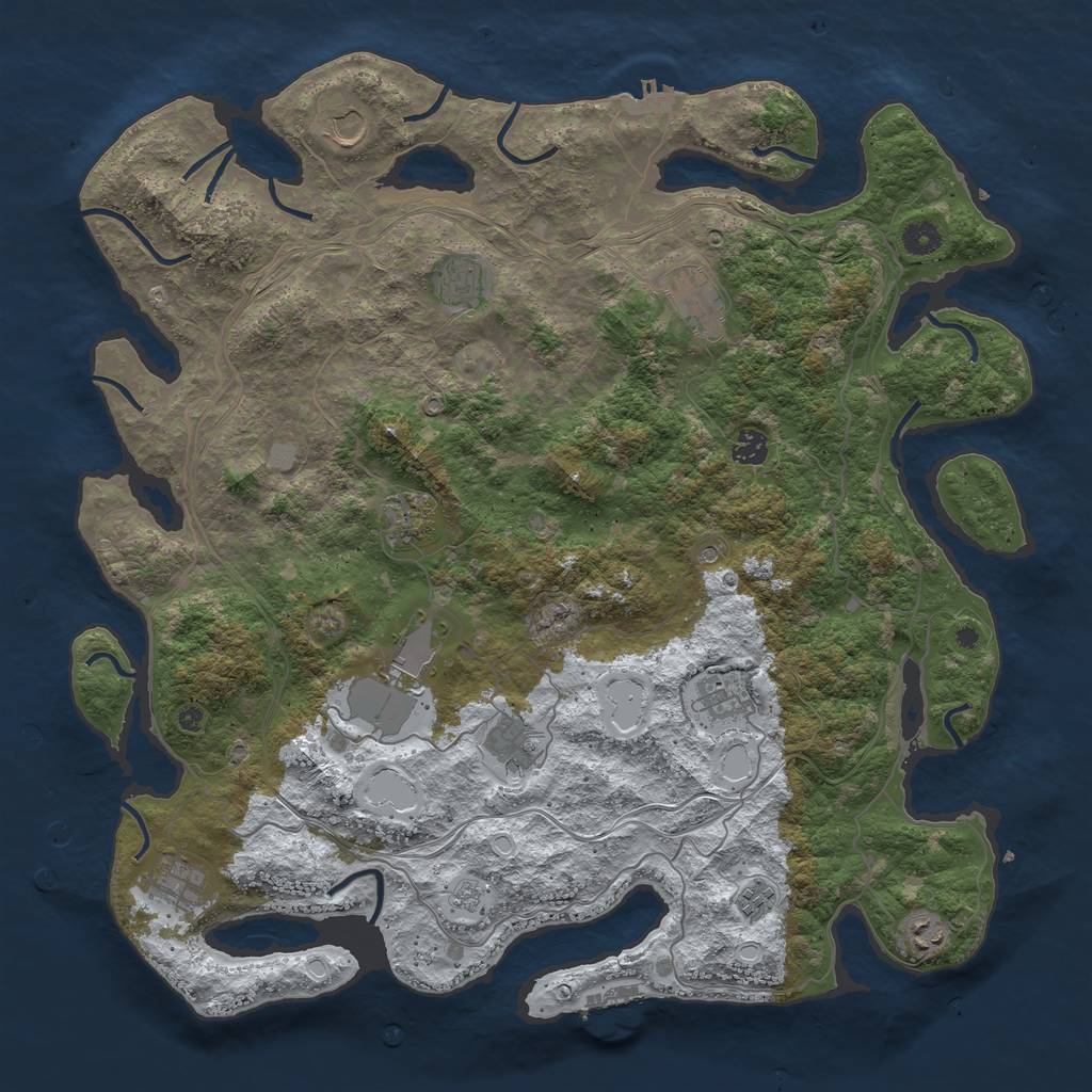 Rust Map: Procedural Map, Size: 4500, Seed: 3795930, 20 Monuments
