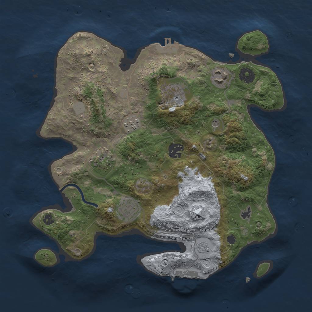 Rust Map: Procedural Map, Size: 3000, Seed: 549454471, 15 Monuments