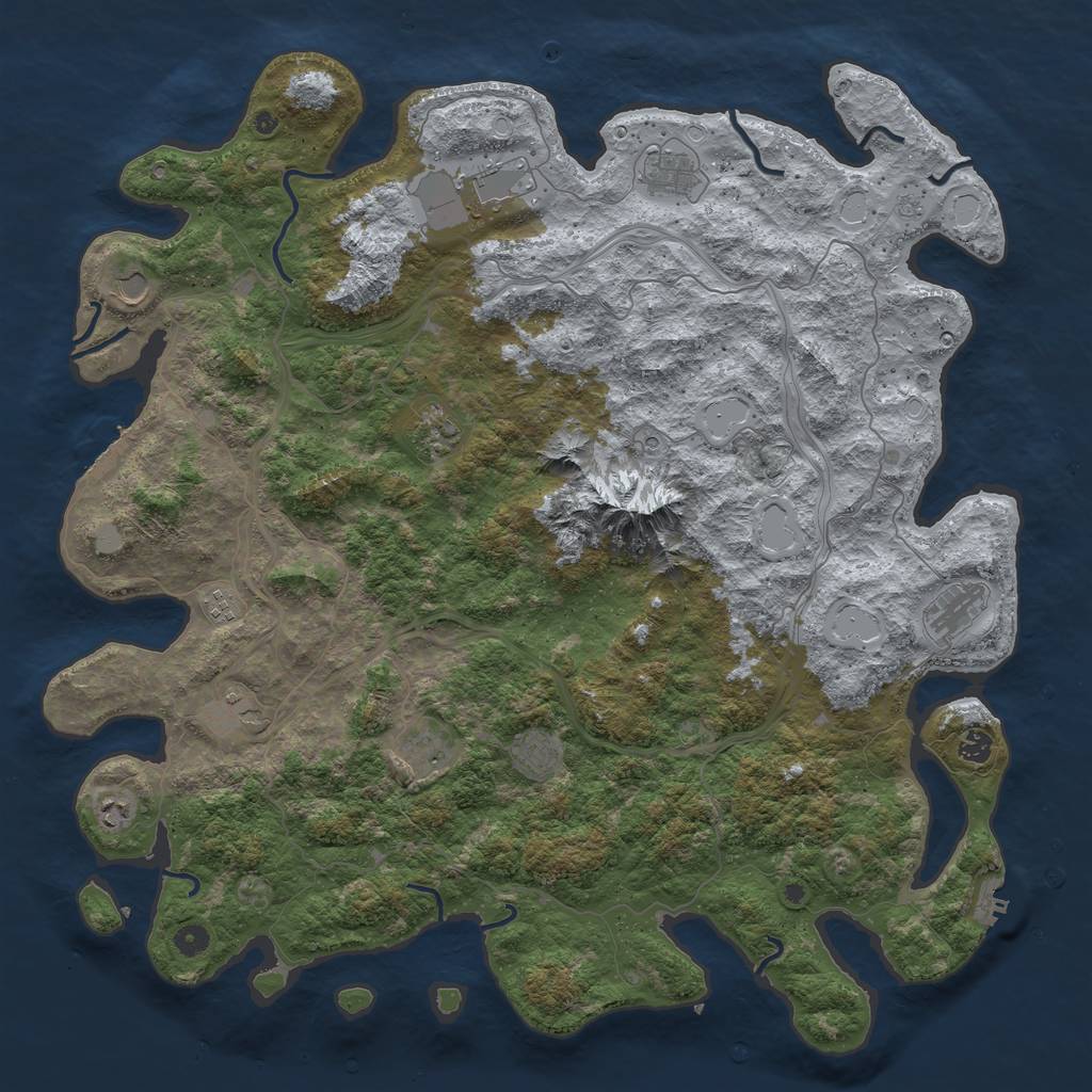 Rust Map: Procedural Map, Size: 5000, Seed: 1778474141, 20 Monuments