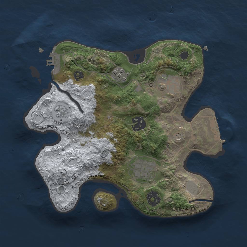 Rust Map: Procedural Map, Size: 2500, Seed: 3447586, 13 Monuments