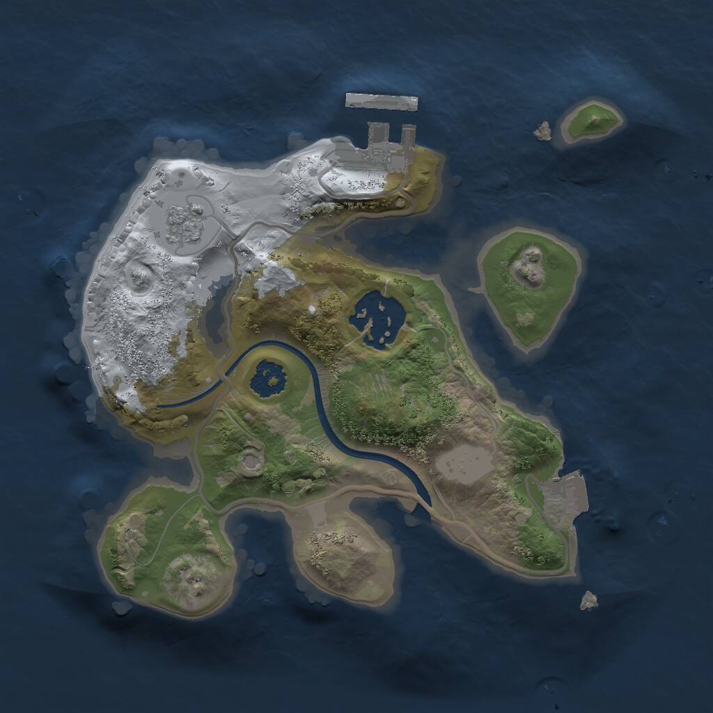 Rust Map: Procedural Map, Size: 2000, Seed: 53305575, 4 Monuments