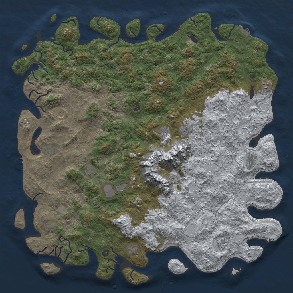 Rust Map: Procedural Map, Size: 6000, Seed: 505063, 20 Monuments