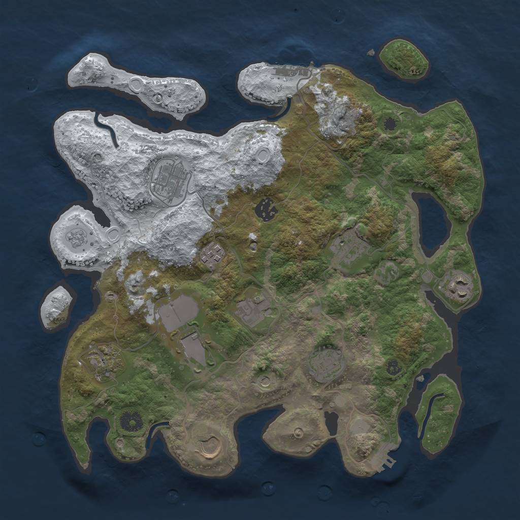 Rust Map: Procedural Map, Size: 3500, Seed: 20220417, 19 Monuments