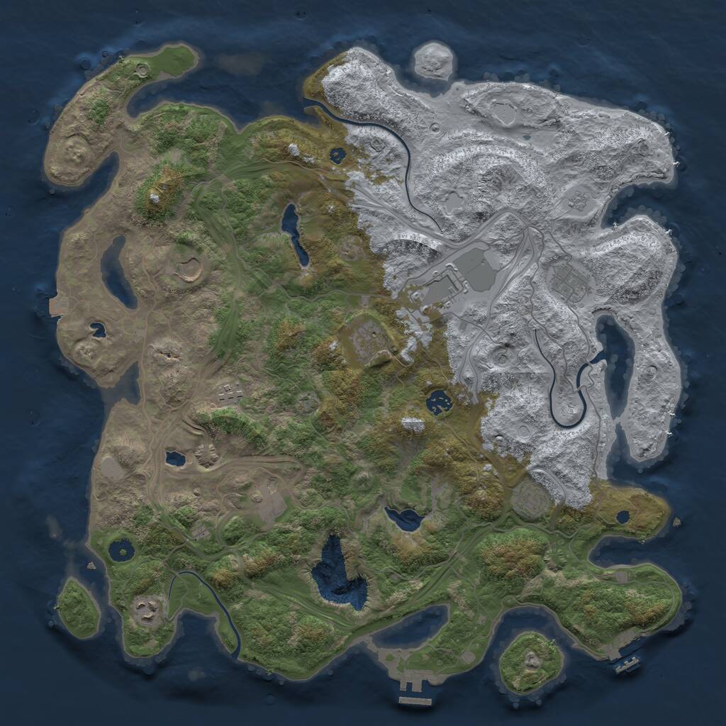 Rust Map: Procedural Map, Size: 4500, Seed: 1470945, 15 Monuments