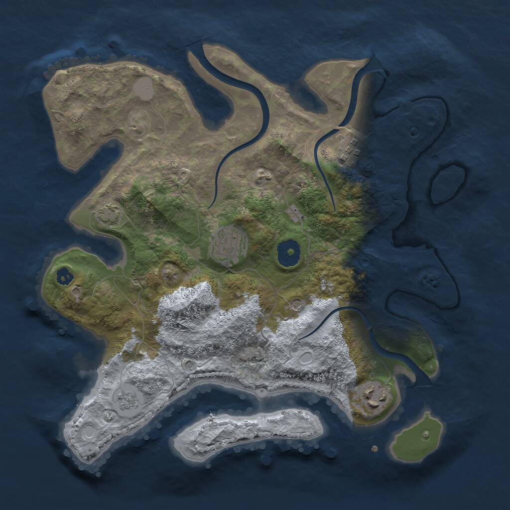 Rust Map: Procedural Map, Size: 3000, Seed: 87988, 7 Monuments