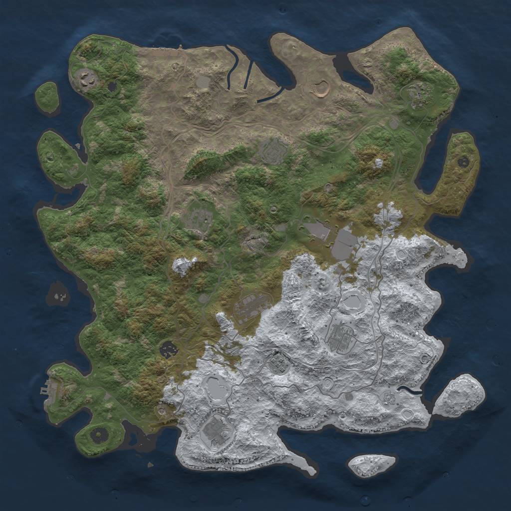 Rust Map: Procedural Map, Size: 4500, Seed: 4677344, 20 Monuments