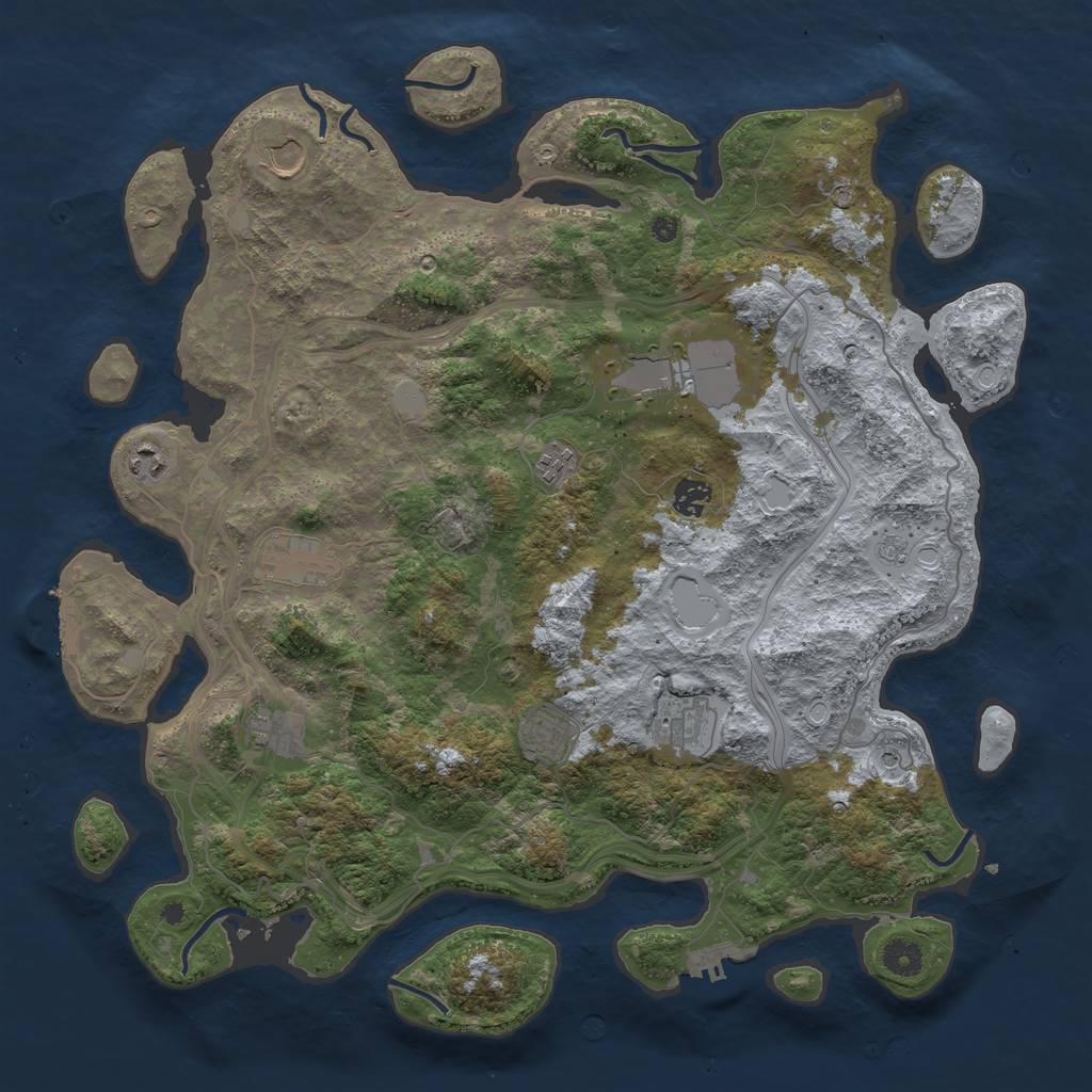 Rust Map: Procedural Map, Size: 4250, Seed: 220407004, 18 Monuments