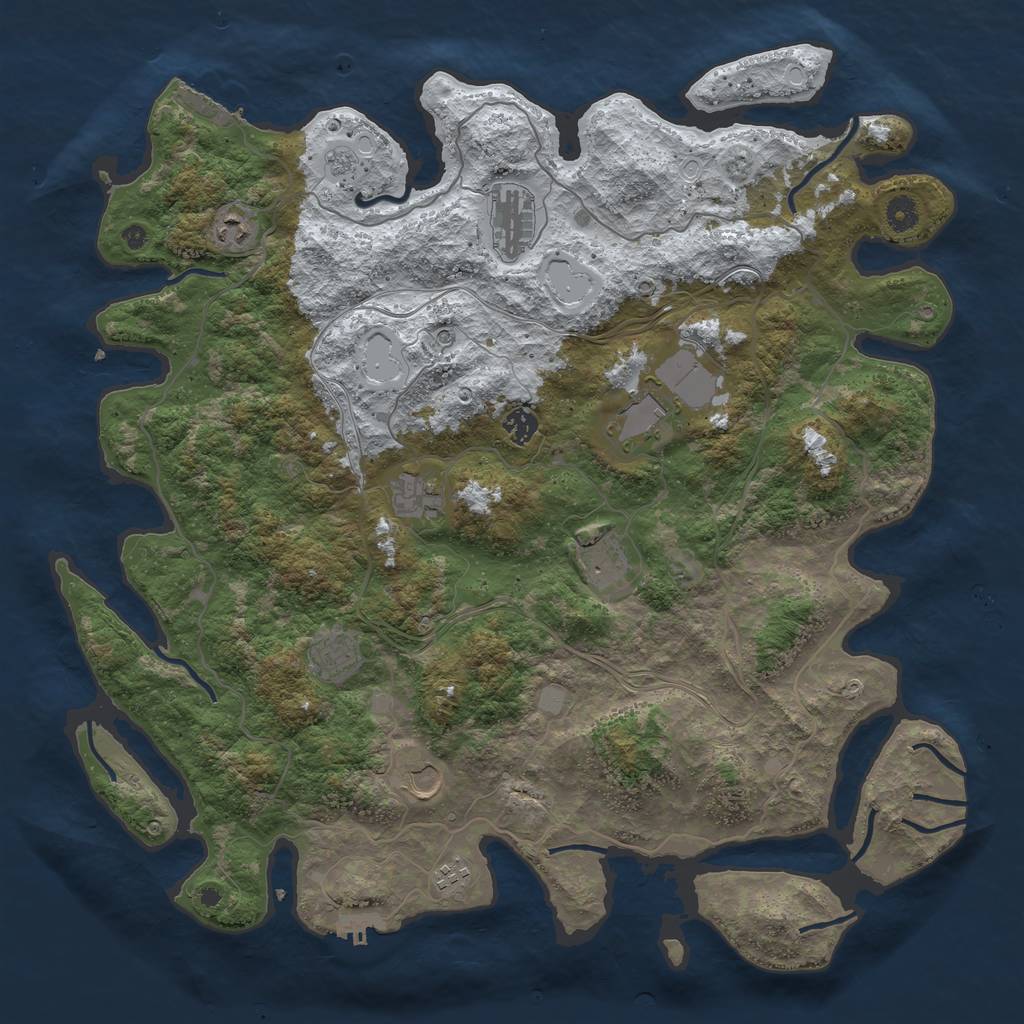 Rust Map: Procedural Map, Size: 4500, Seed: 9688132, 18 Monuments