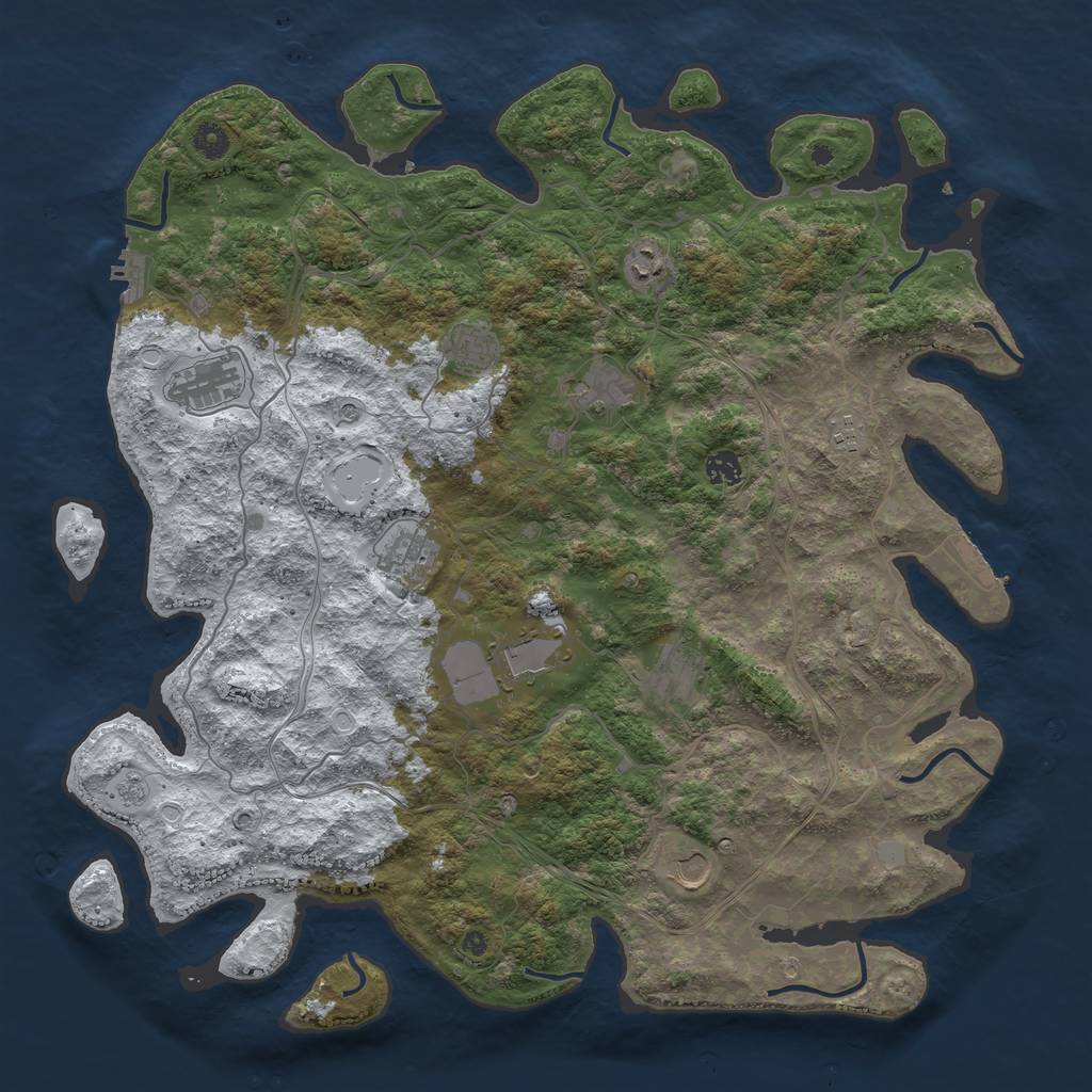 Rust Map: Procedural Map, Size: 4500, Seed: 942014706, 19 Monuments