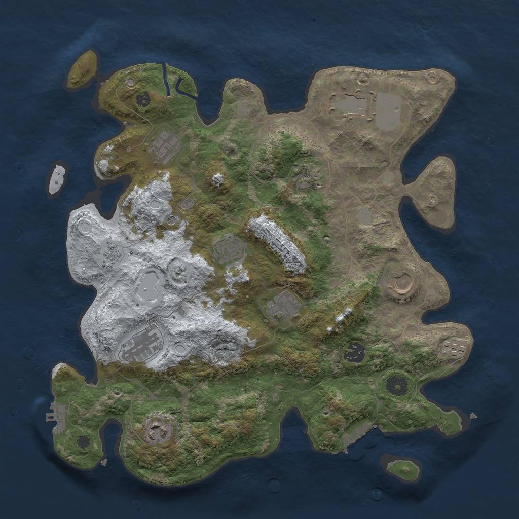 Rust Map: Procedural Map, Size: 3700, Seed: 6137764, 19 Monuments