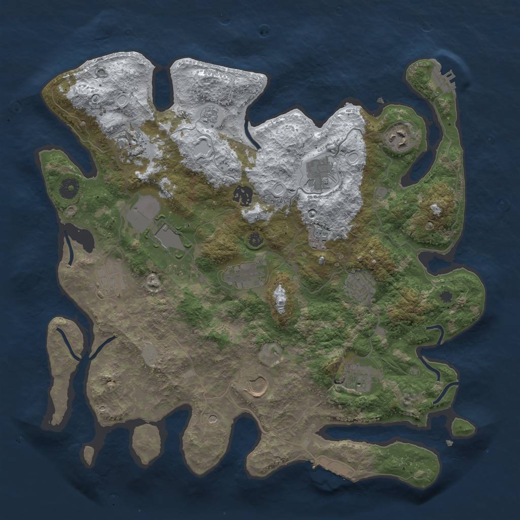 Rust Map: Procedural Map, Size: 3800, Seed: 876543210, 20 Monuments