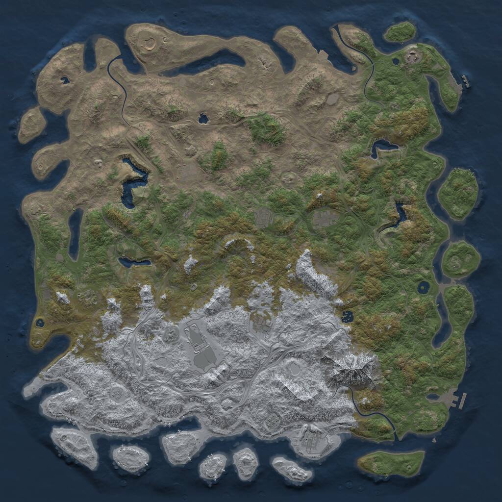 Rust Map: Procedural Map, Size: 6000, Seed: 4325, 17 Monuments