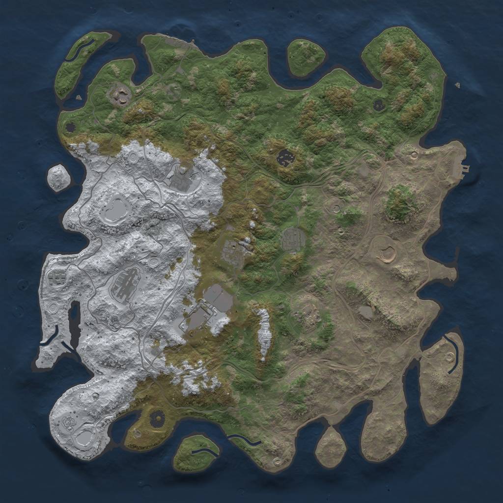 Rust Map: Procedural Map, Size: 4500, Seed: 5516074, 19 Monuments