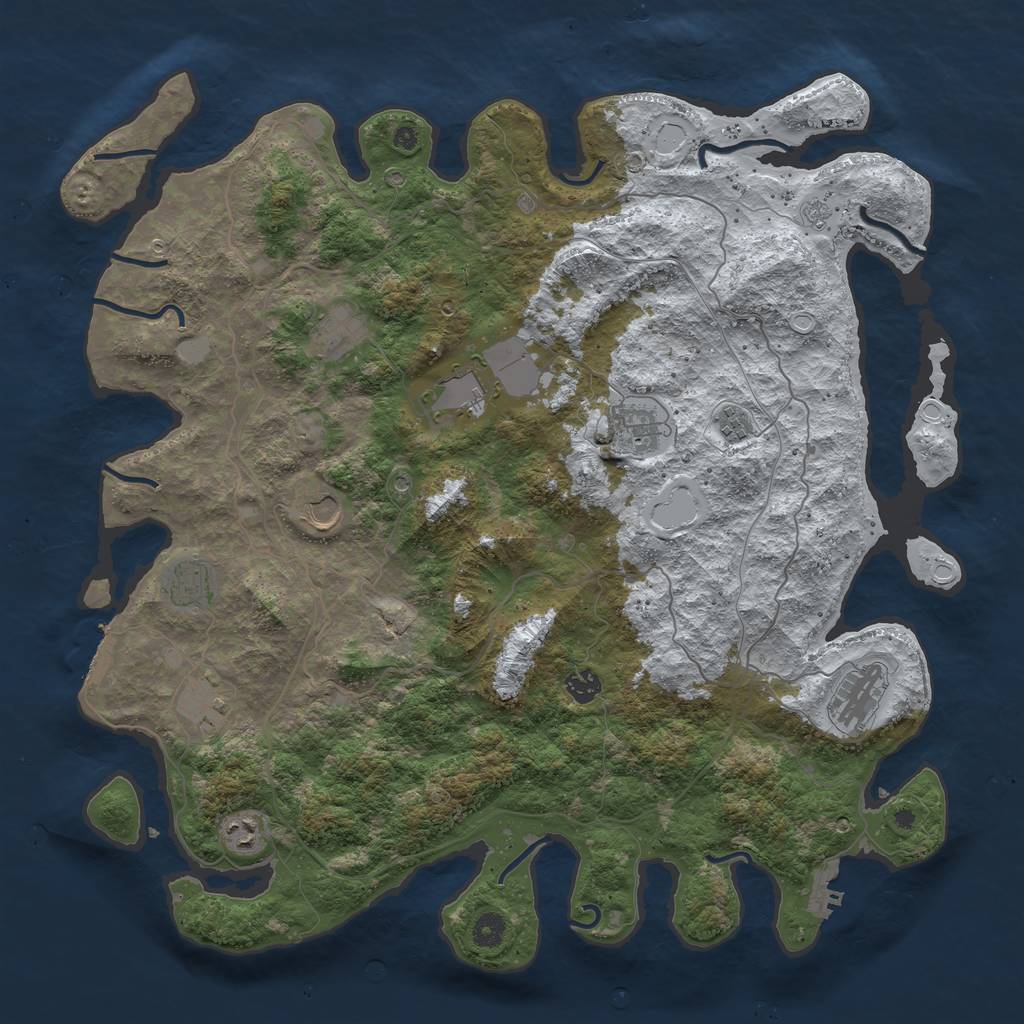 Rust Map: Procedural Map, Size: 4500, Seed: 3230788, 19 Monuments