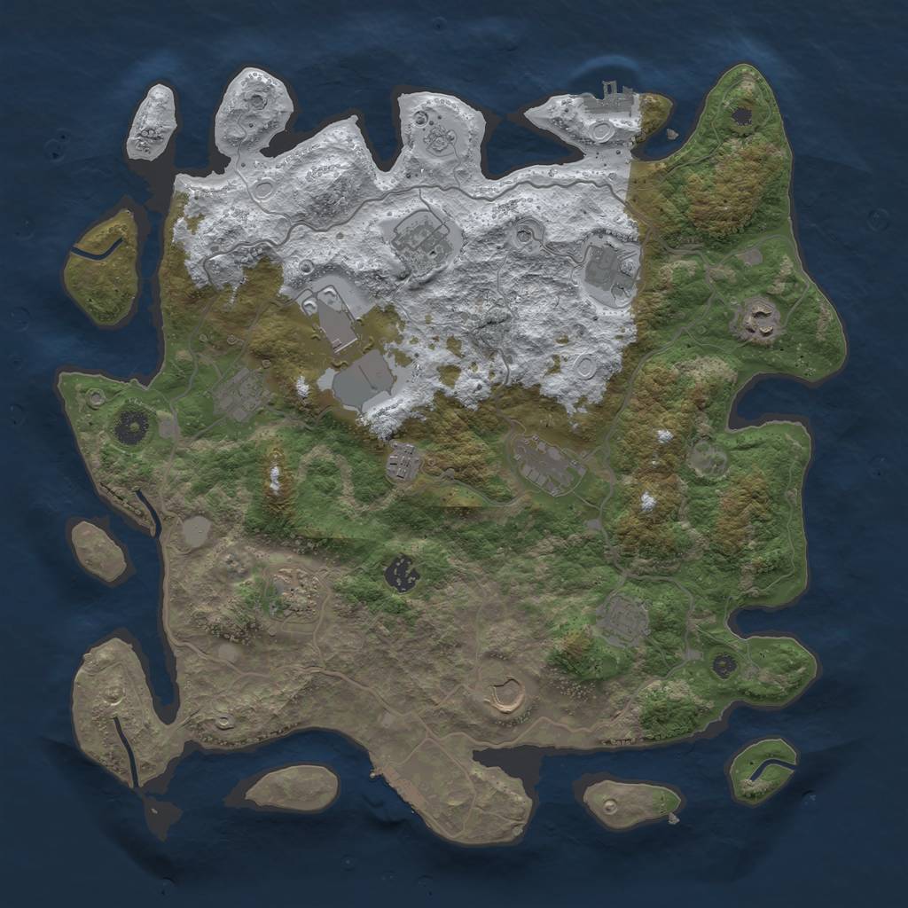 Rust Map: Procedural Map, Size: 4000, Seed: 8563223, 20 Monuments