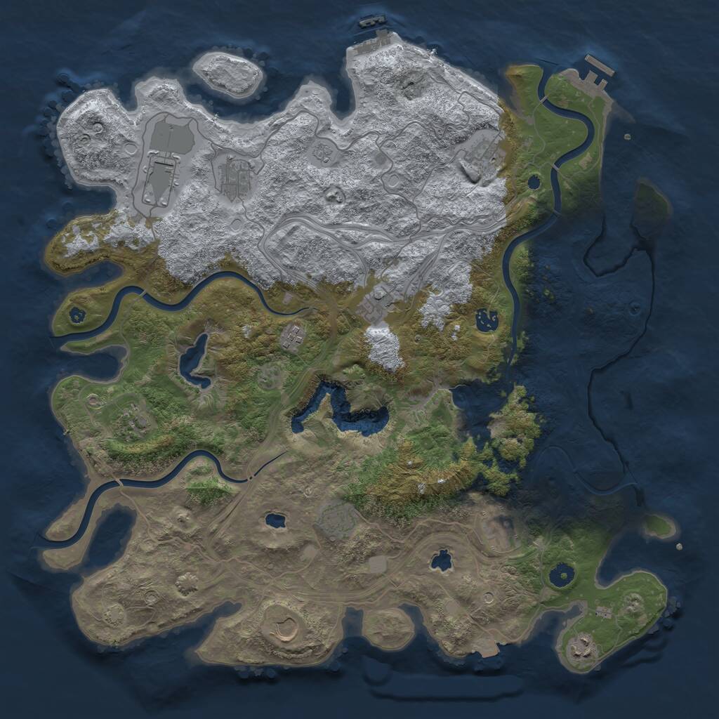 Rust Map: Procedural Map, Size: 4500, Seed: 5500, 17 Monuments