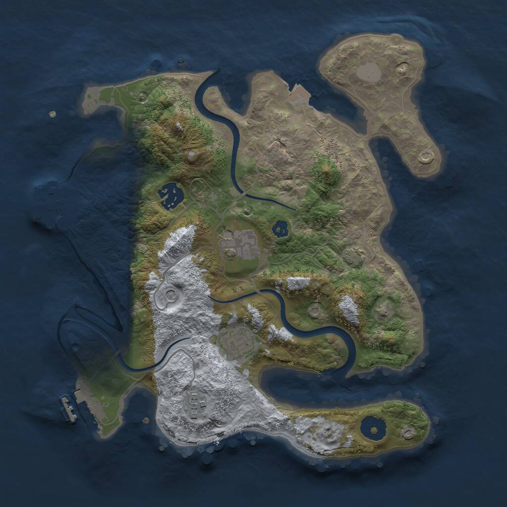 Rust Map: Procedural Map, Size: 3000, Seed: 1649192975, 9 Monuments