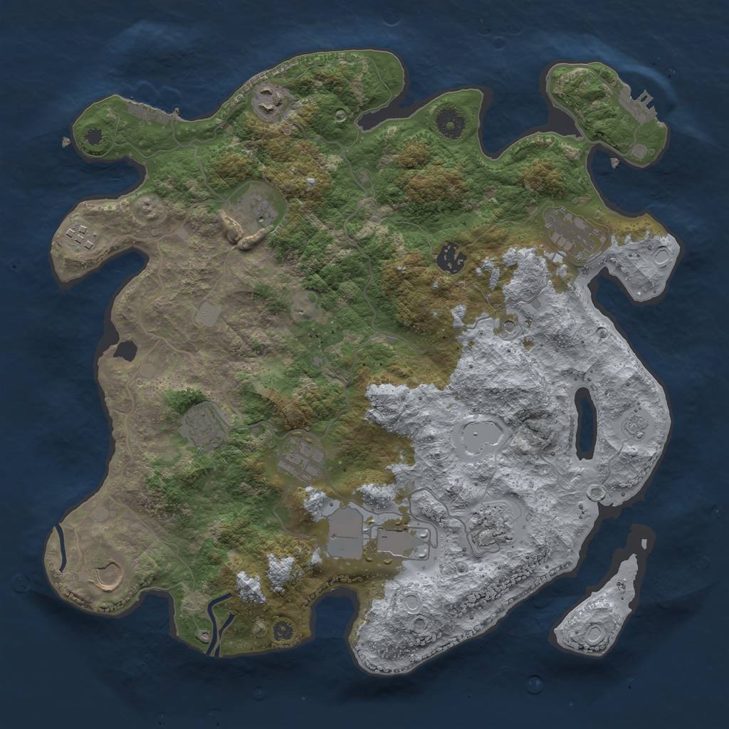 Rust Map: Procedural Map, Size: 3750, Seed: 98563789, 19 Monuments