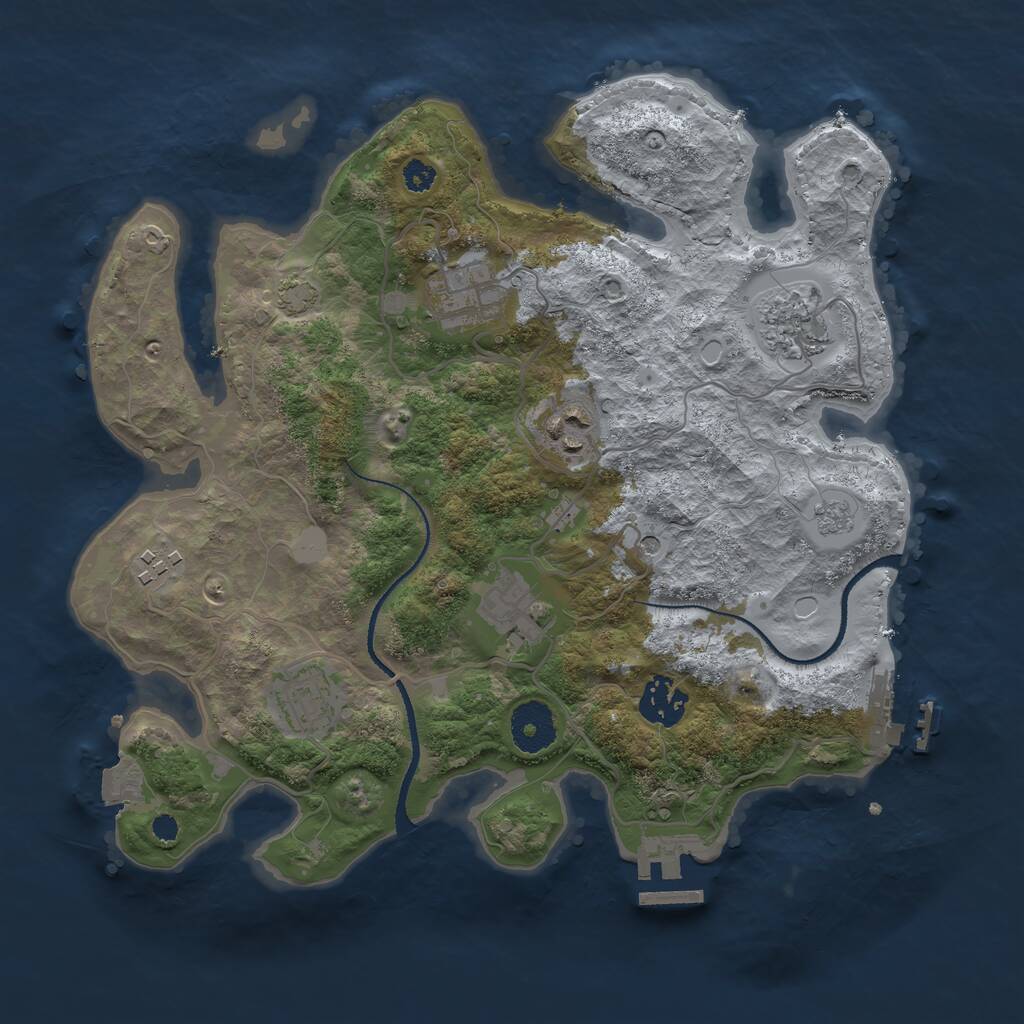 Rust Map: Procedural Map, Size: 3200, Seed: 1165201, 13 Monuments