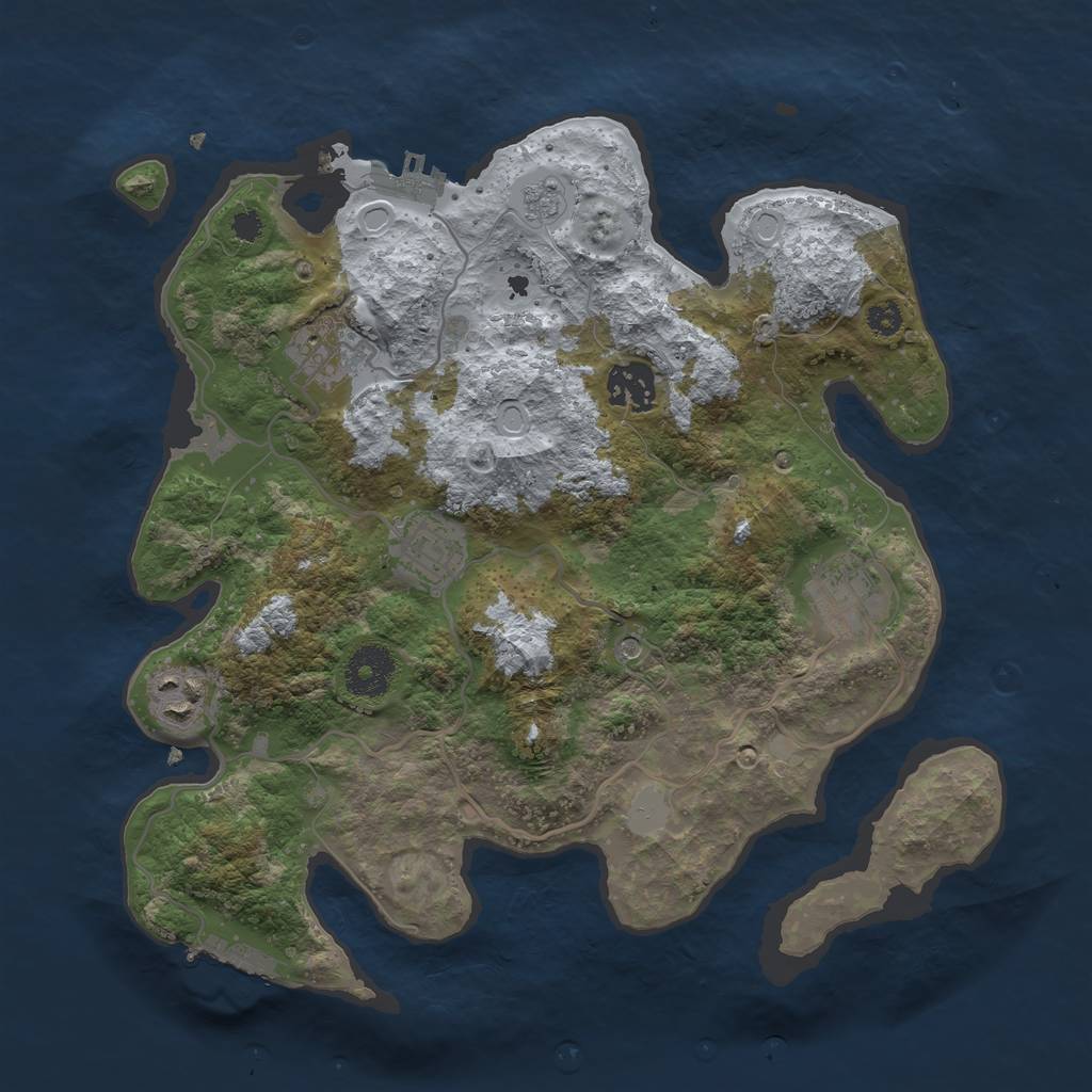 Rust Map: Procedural Map, Size: 3200, Seed: 2757960, 14 Monuments