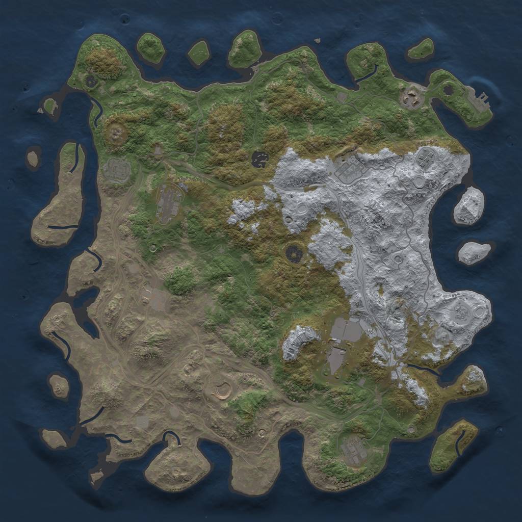 Rust Map: Procedural Map, Size: 4500, Seed: 1872196, 18 Monuments