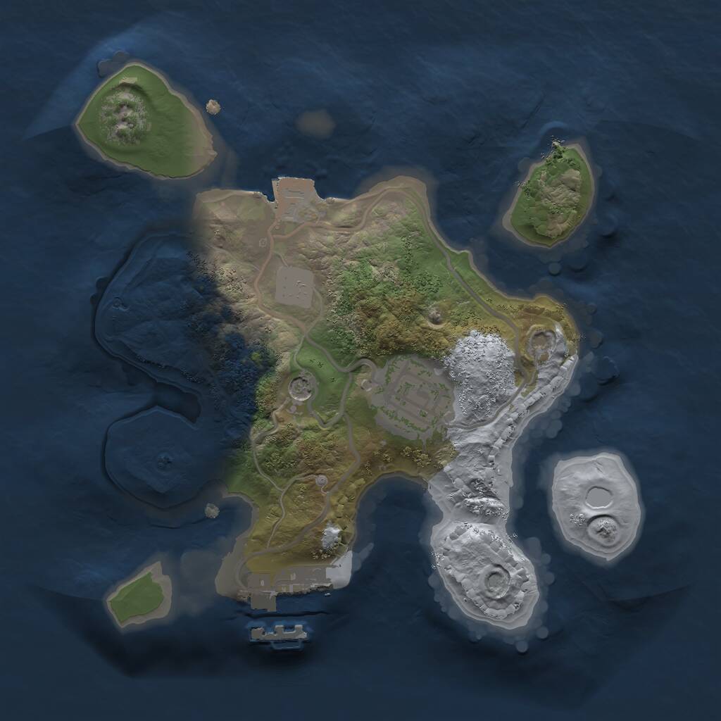 Rust Map: Procedural Map, Size: 2000, Seed: 95529063, 4 Monuments