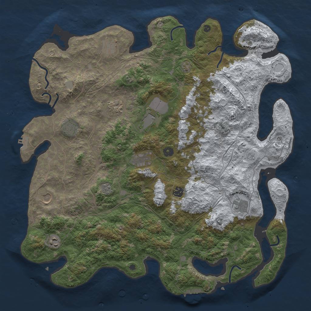 Rust Map: Procedural Map, Size: 4500, Seed: 857899864, 19 Monuments