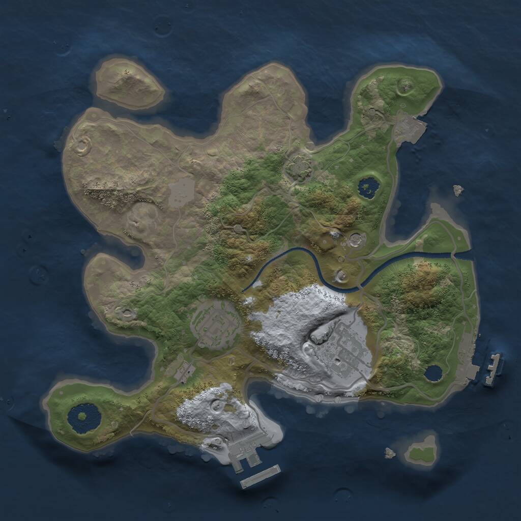 Rust Map: Procedural Map, Size: 2500, Seed: 40823257, 7 Monuments