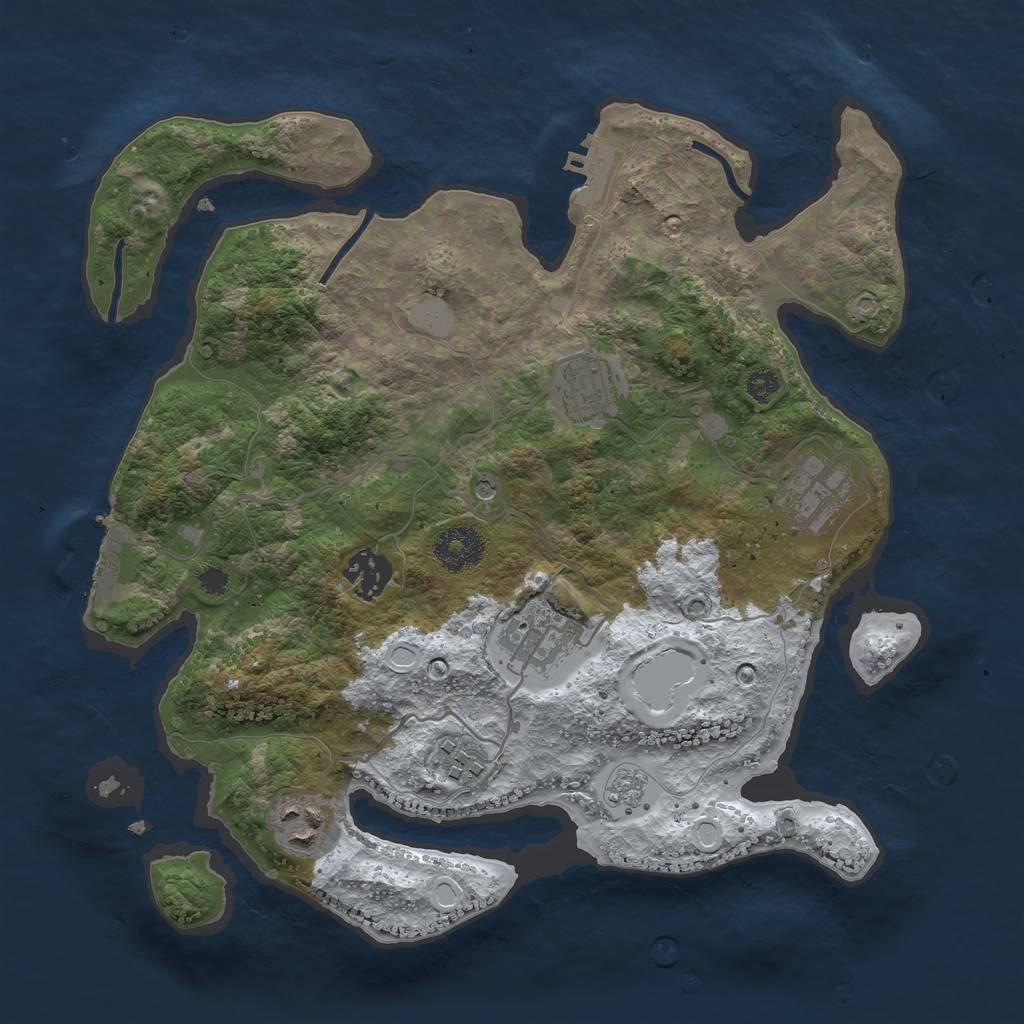 Rust Map: Procedural Map, Size: 3200, Seed: 4694747, 15 Monuments