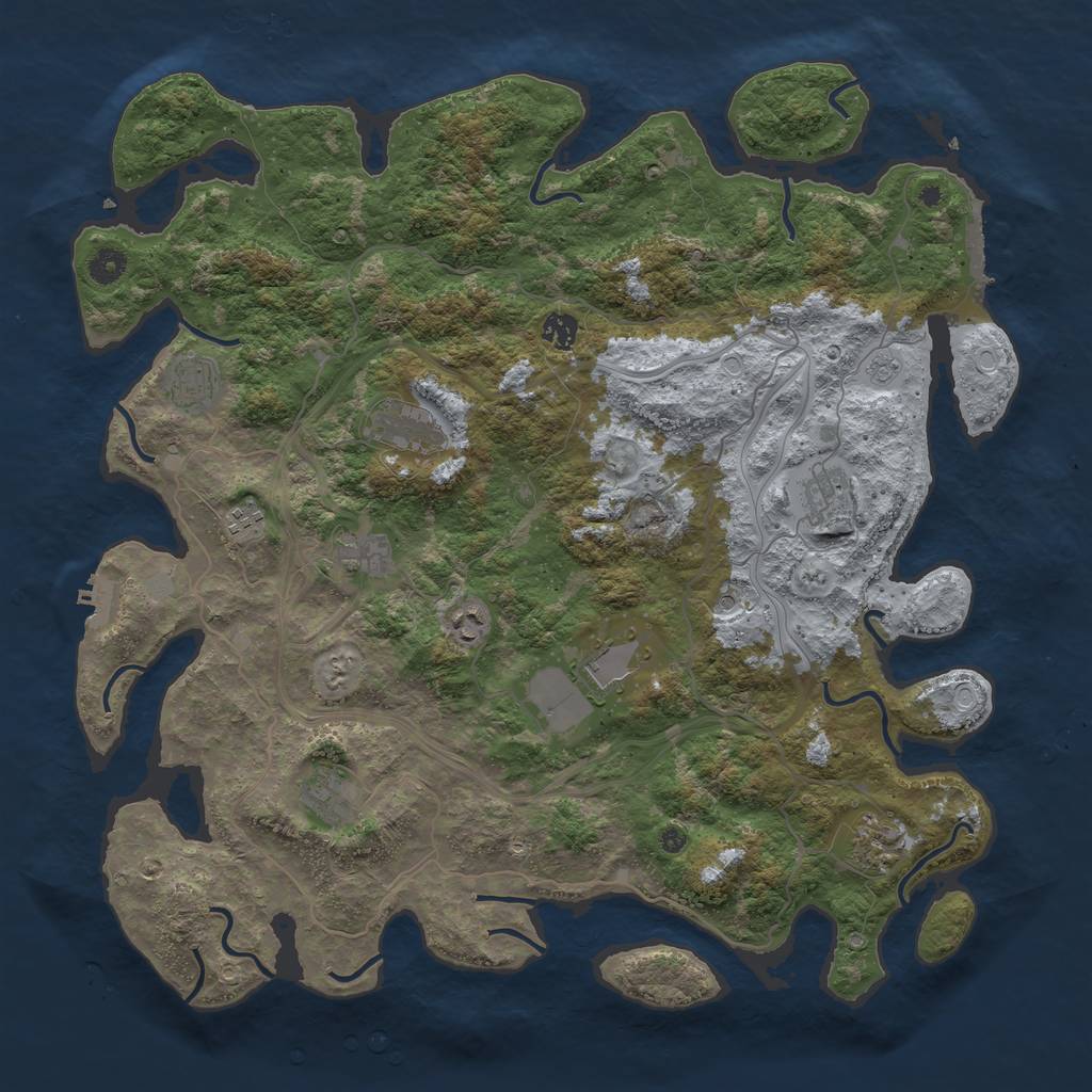 Rust Map: Procedural Map, Size: 4500, Seed: 1139564, 19 Monuments