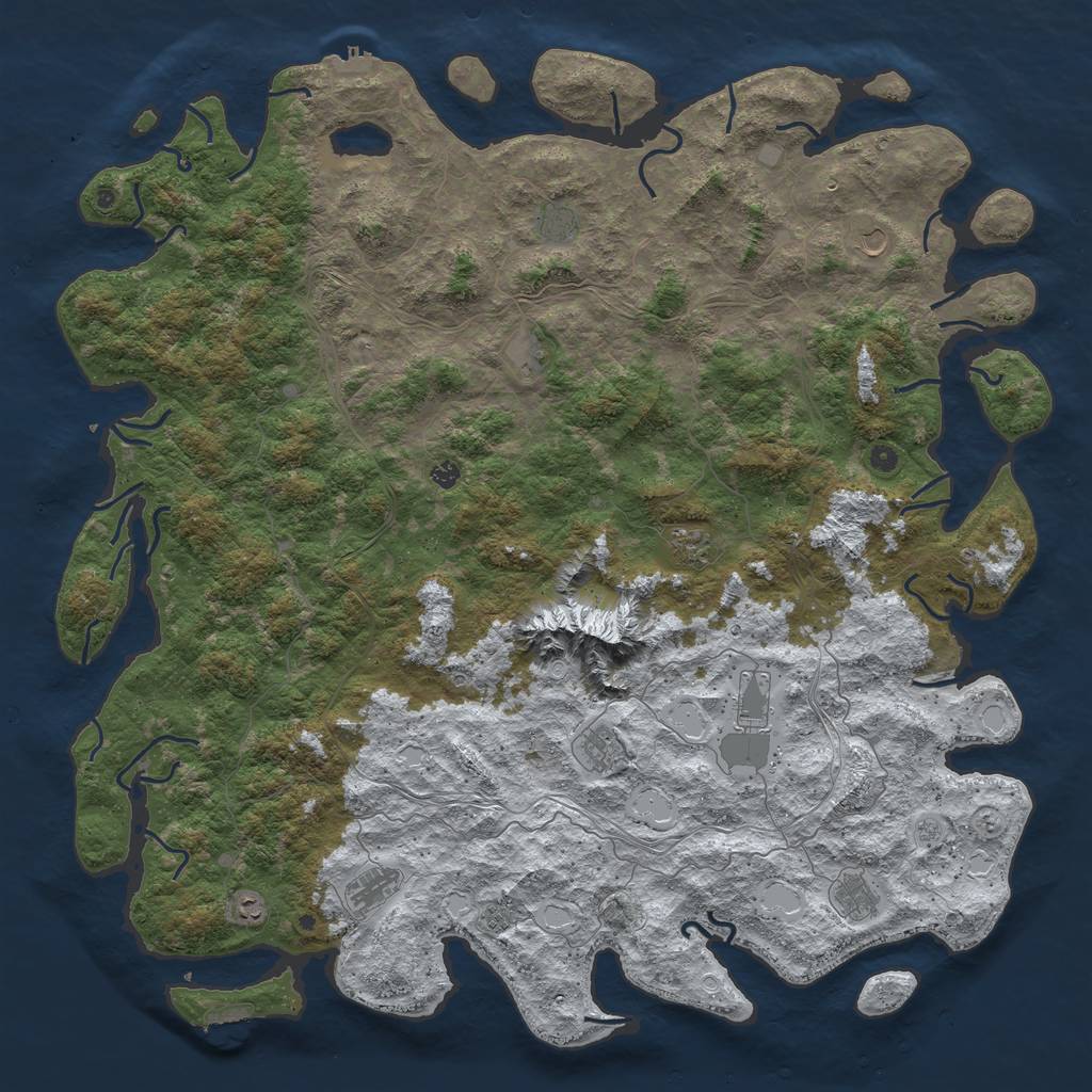 Rust Map: Procedural Map, Size: 6000, Seed: 525095, 20 Monuments