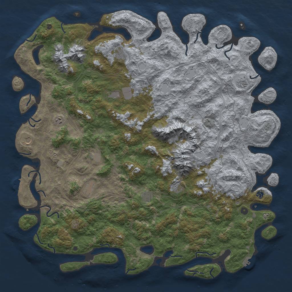 Rust Map: Procedural Map, Size: 6000, Seed: 674900, 20 Monuments