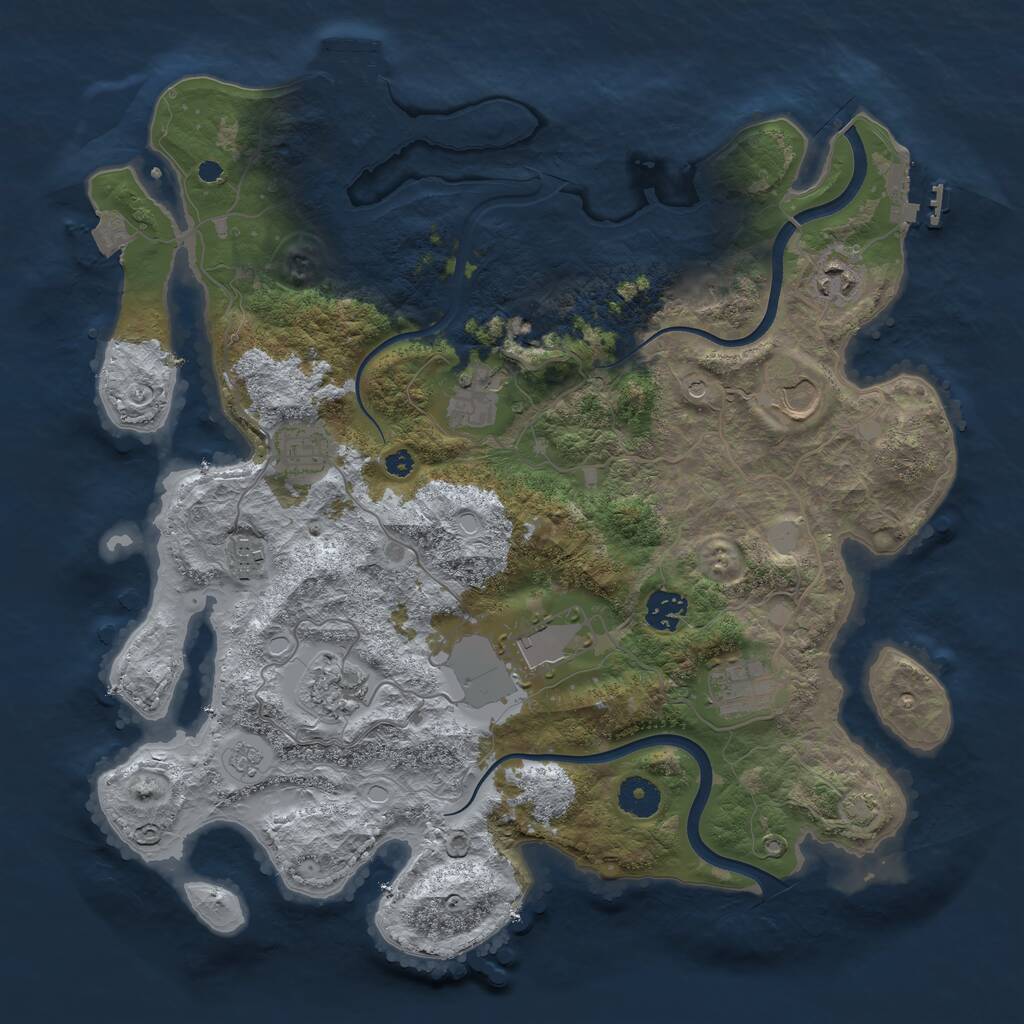 Rust Map: Procedural Map, Size: 3750, Seed: 162206, 15 Monuments