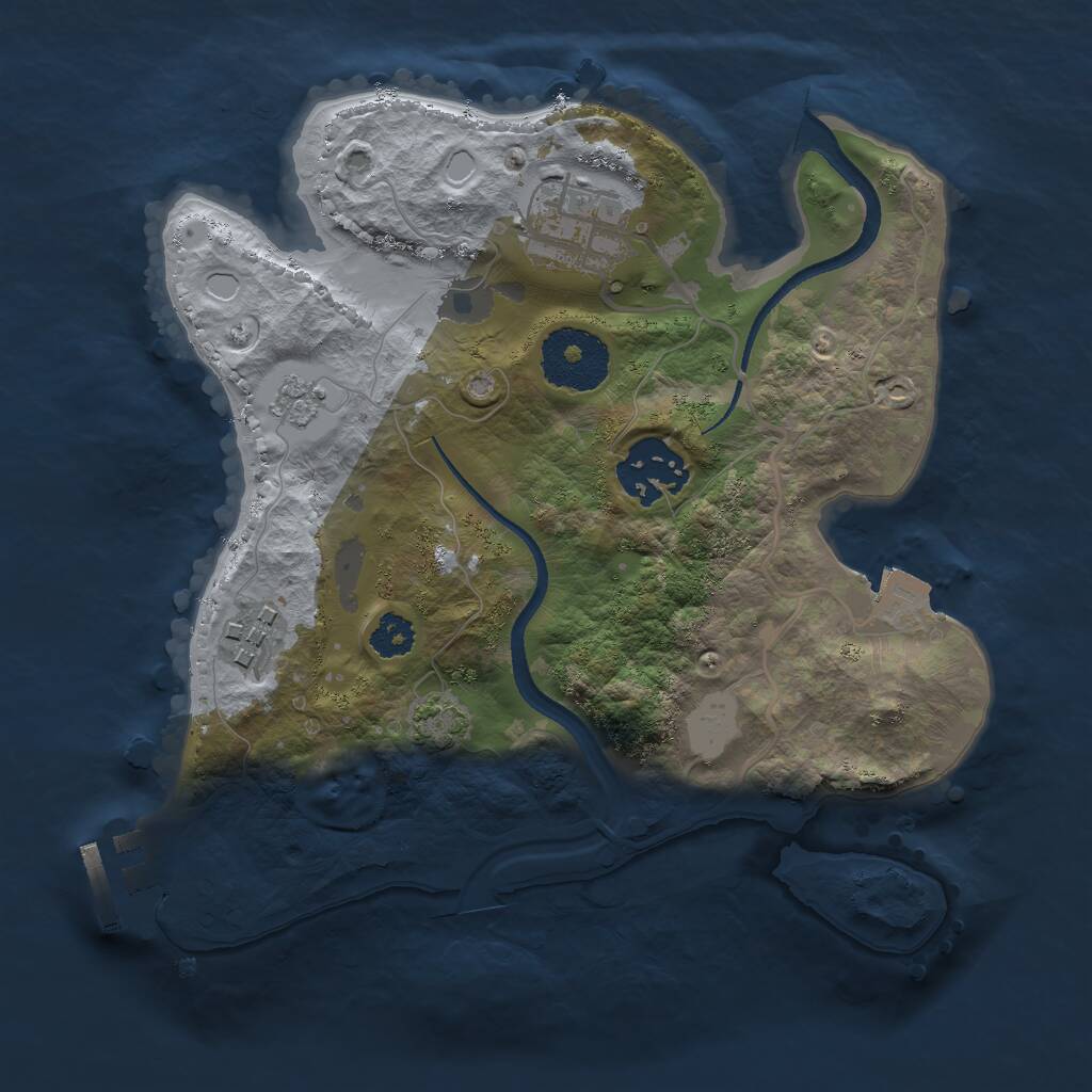 Rust Map: Procedural Map, Size: 2500, Seed: 541501293, 7 Monuments