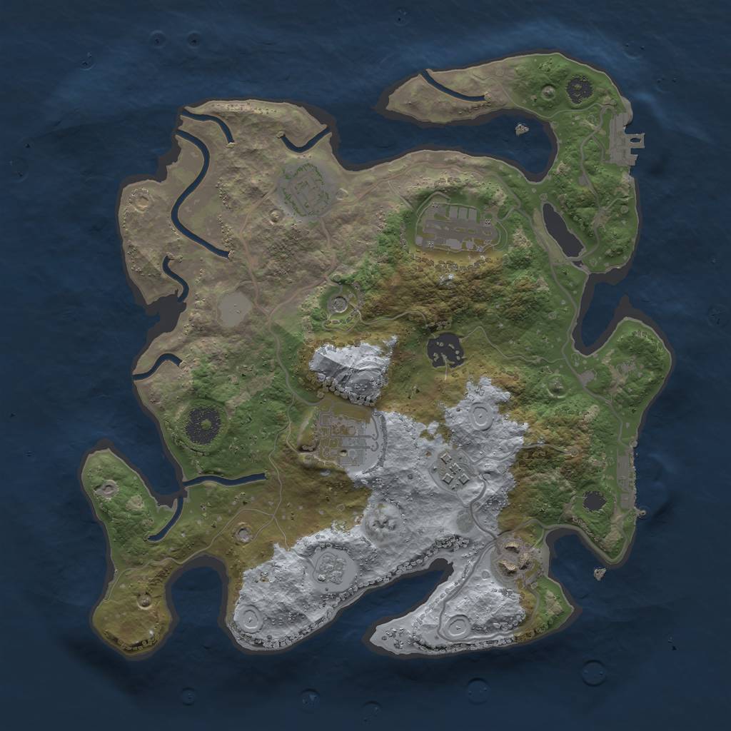 Rust Map: Procedural Map, Size: 3000, Seed: 5827, 15 Monuments