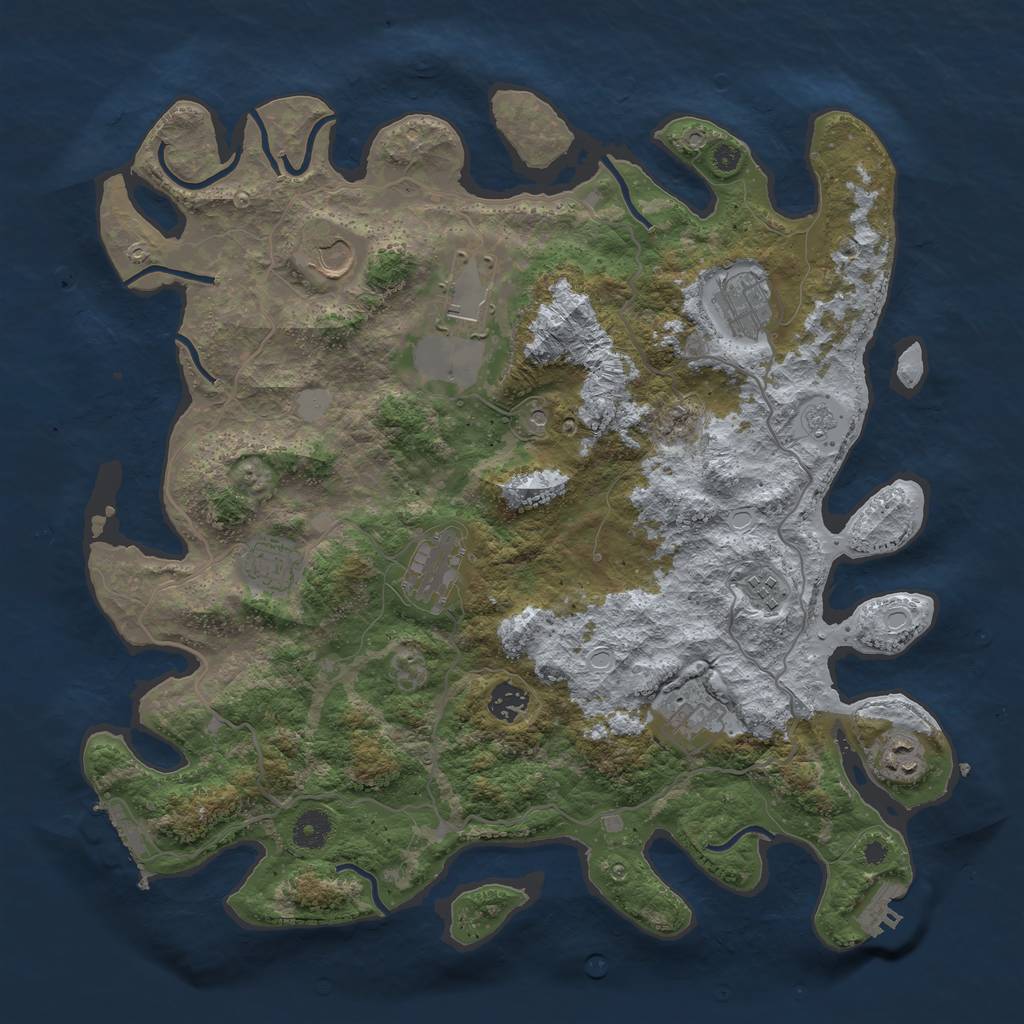 Rust Map: Procedural Map, Size: 4000, Seed: 1945109111, 18 Monuments