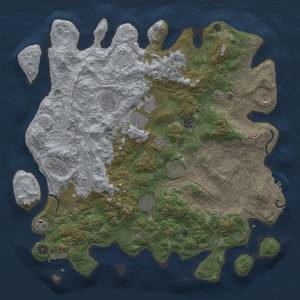 Thumbnail Rust Map: Procedural Map, Size: 4500, Seed: 21, 20 Monuments