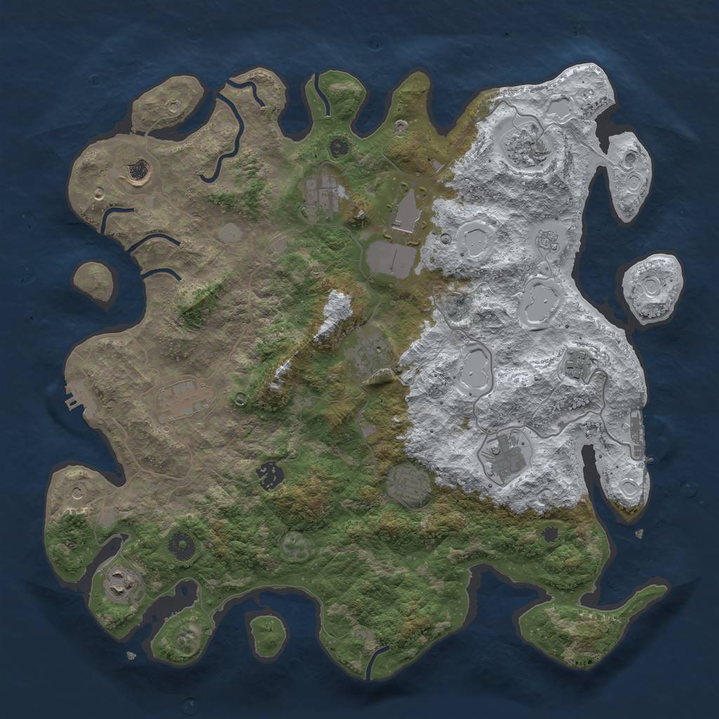 Rust Map: Procedural Map, Size: 3950, Seed: 902528216, 20 Monuments