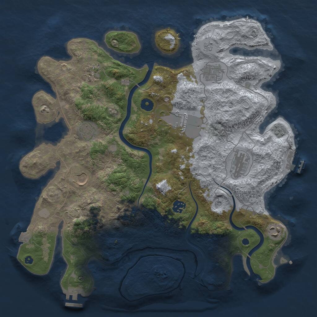 Rust Map: Procedural Map, Size: 3750, Seed: 907931, 15 Monuments