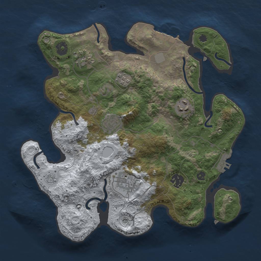 Rust Map: Procedural Map, Size: 3000, Seed: 1477844450, 15 Monuments