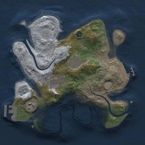 Thumbnail Rust Map: Procedural Map, Size: 2500, Seed: 2030900, 9 Monuments